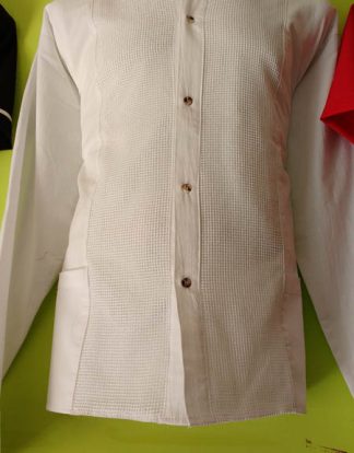 CAMISA ML ALGODÓN PANAL BLANCO