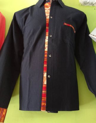 CAMISA ML APLIQUE ALGODÓN MARINO
