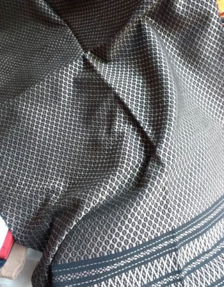 REBOZO DE TELAR ALGODÓN Y SEDA PLATA