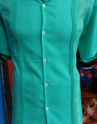 GUAYABERA LINO AQUA