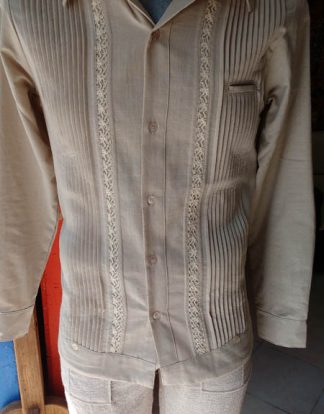 GUAYABERA LINO KAKI ML