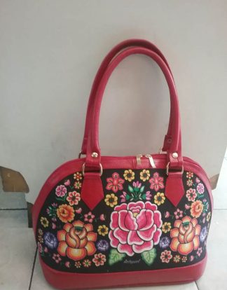 BOLSA DE PIEL NATALY ROJO